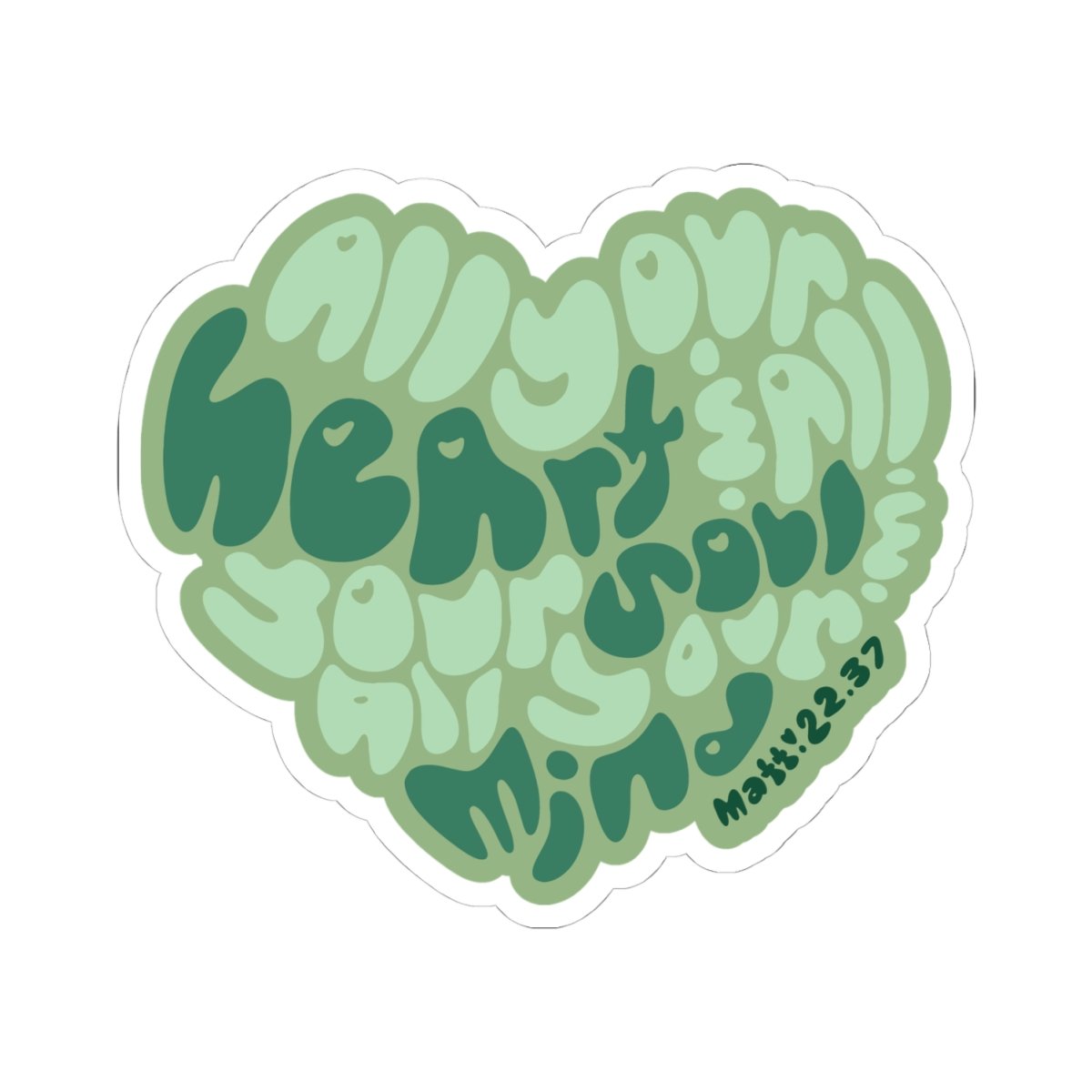 Heart Soul And Mind (Sage Green) Die Cut Stickers - Image 10