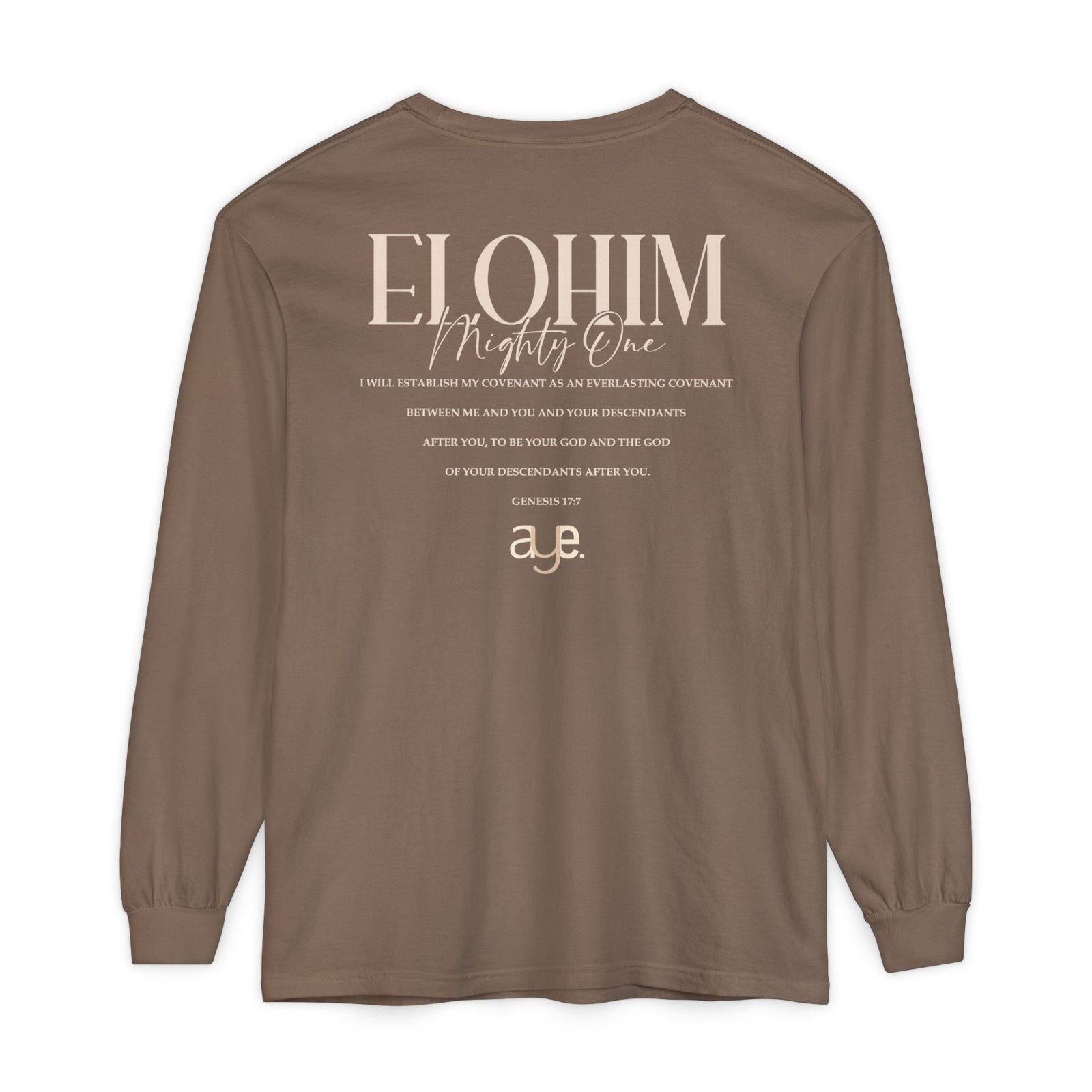 Elohim - Unisex Garment-Dyed Long Sleeve T-Shirt - Image 3