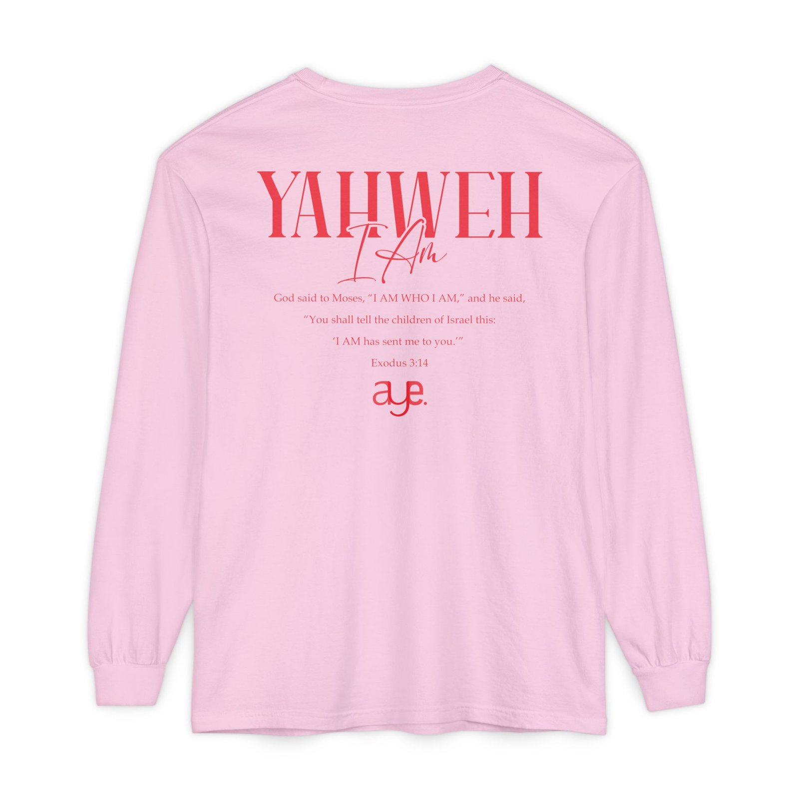 Yahweh - Unisex Garment-dyed Long Sleeve T-Shirt - Image 7