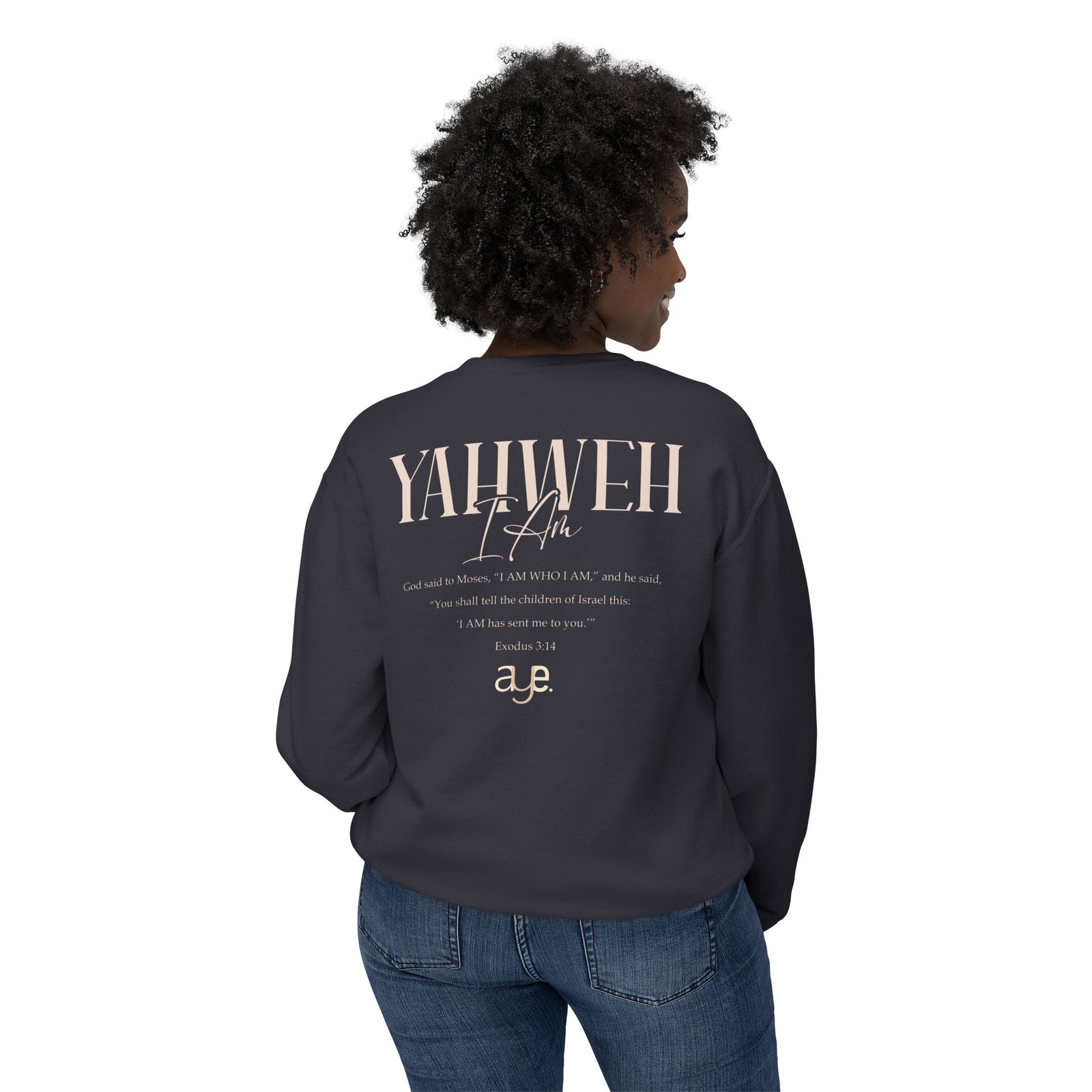 Yahweh - Unisex Lightweight Crewneck Sweatshirt - Image 17