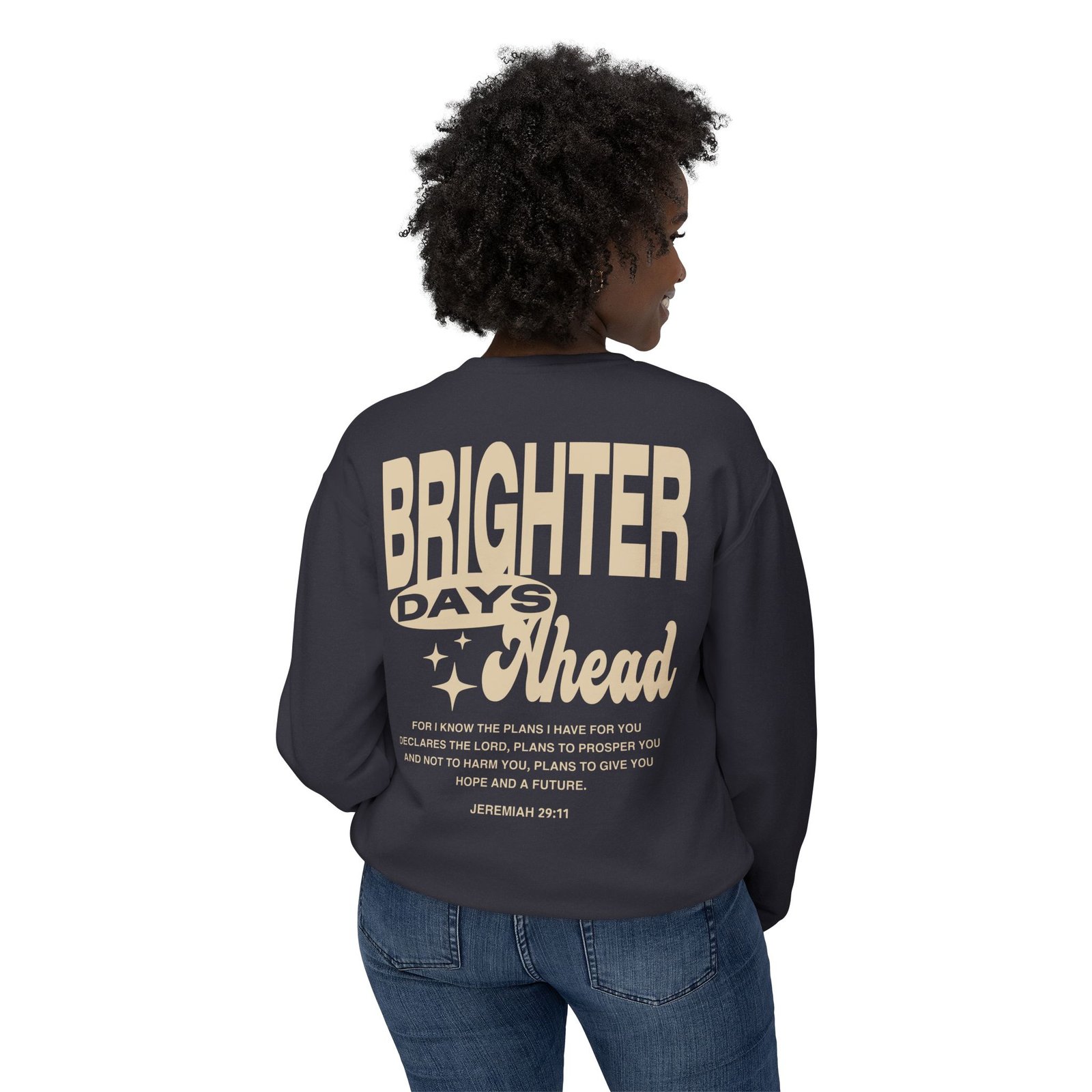Brighter Days Ahead - Unisex Lightweight Crewneck Sweatshirt (Tan) - Image 12