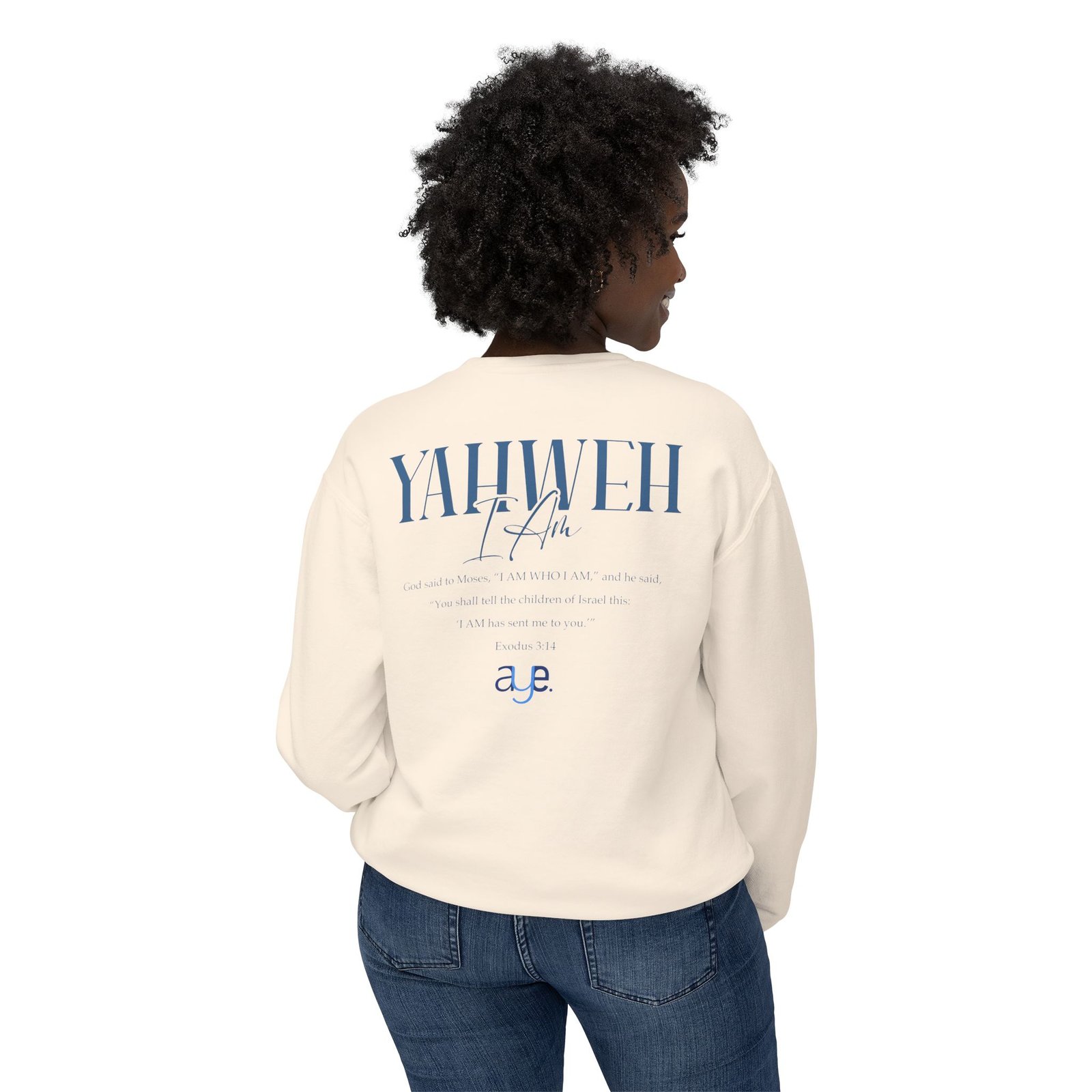 Yahweh - Unisex Lightweight Crewneck Sweatshirt - Image 25
