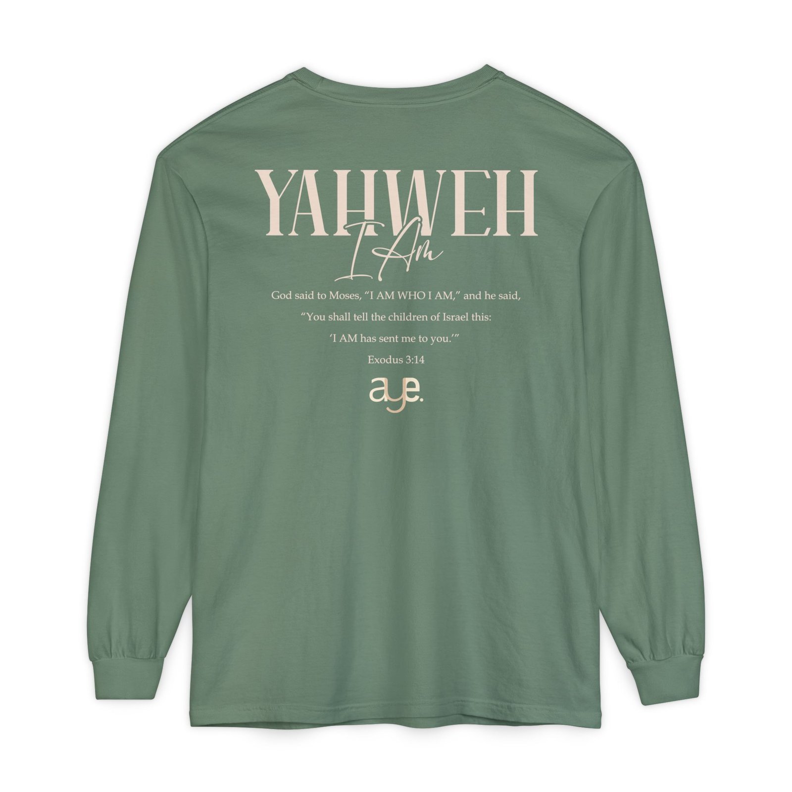 Yahweh - Unisex Garment-dyed Long Sleeve T-Shirt - Image 16