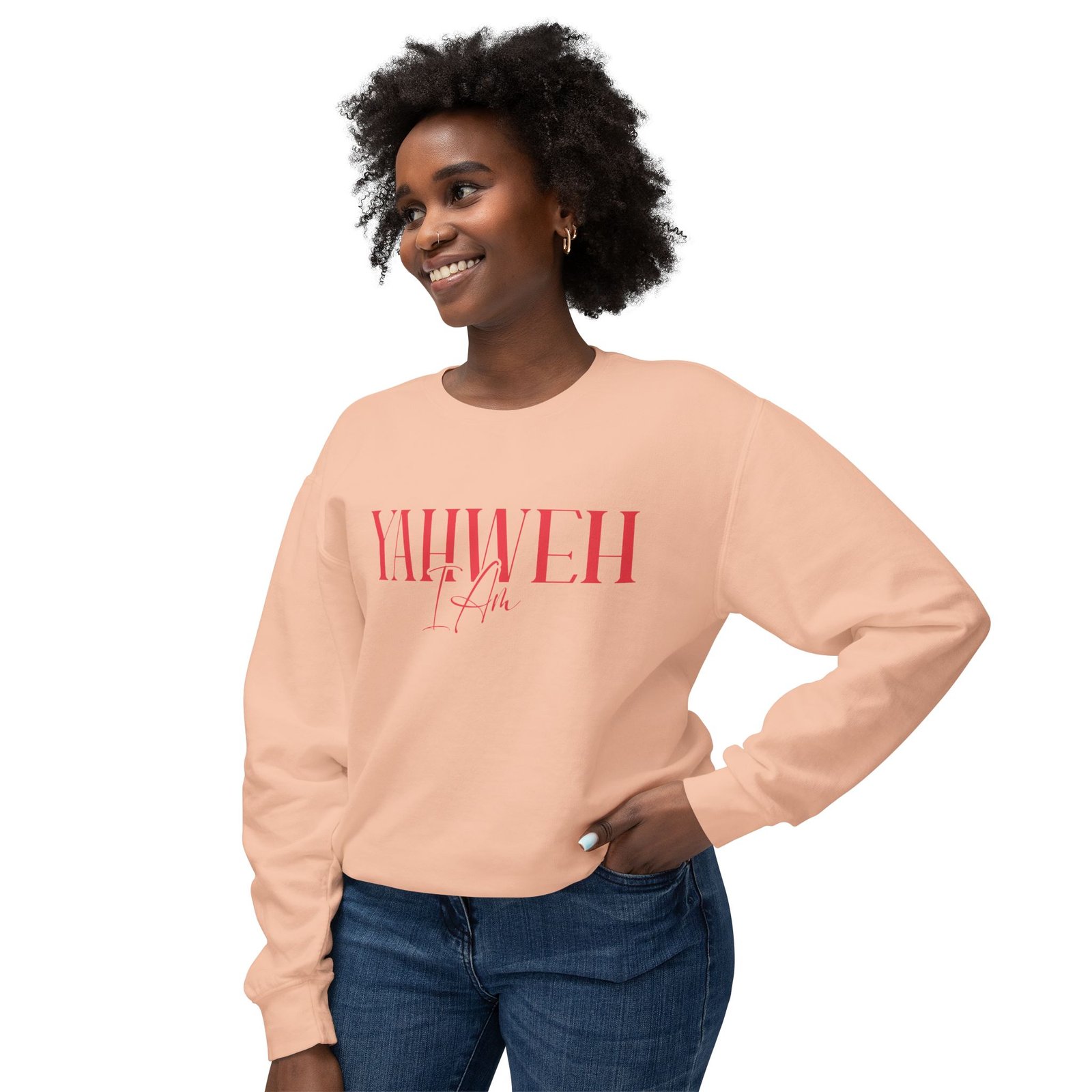 Yahweh - Unisex Lightweight Crewneck Sweatshirt - Image 12