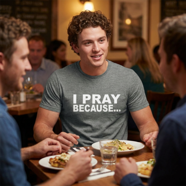 I Pray Because...God Changes Everything - Bella Dark Heathers Short Sleeve Tee
