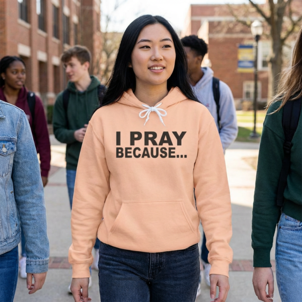I Pray Because...God Changes Everything - Unisex Lightweight Hooded Sweatshirt