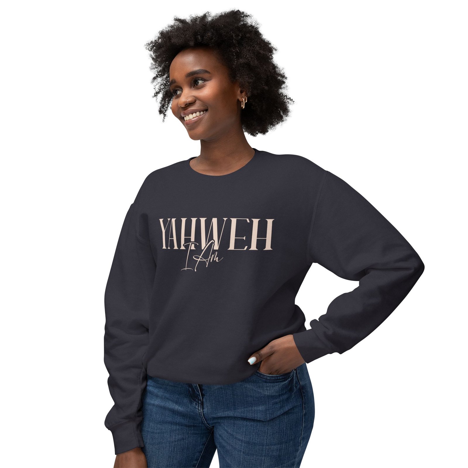 Yahweh - Unisex Lightweight Crewneck Sweatshirt - Image 16