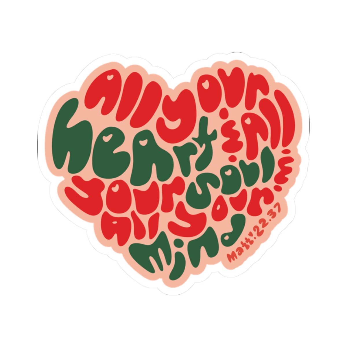 Heart Soul And Mind (Peach) Die Cut Stickers - Image 4