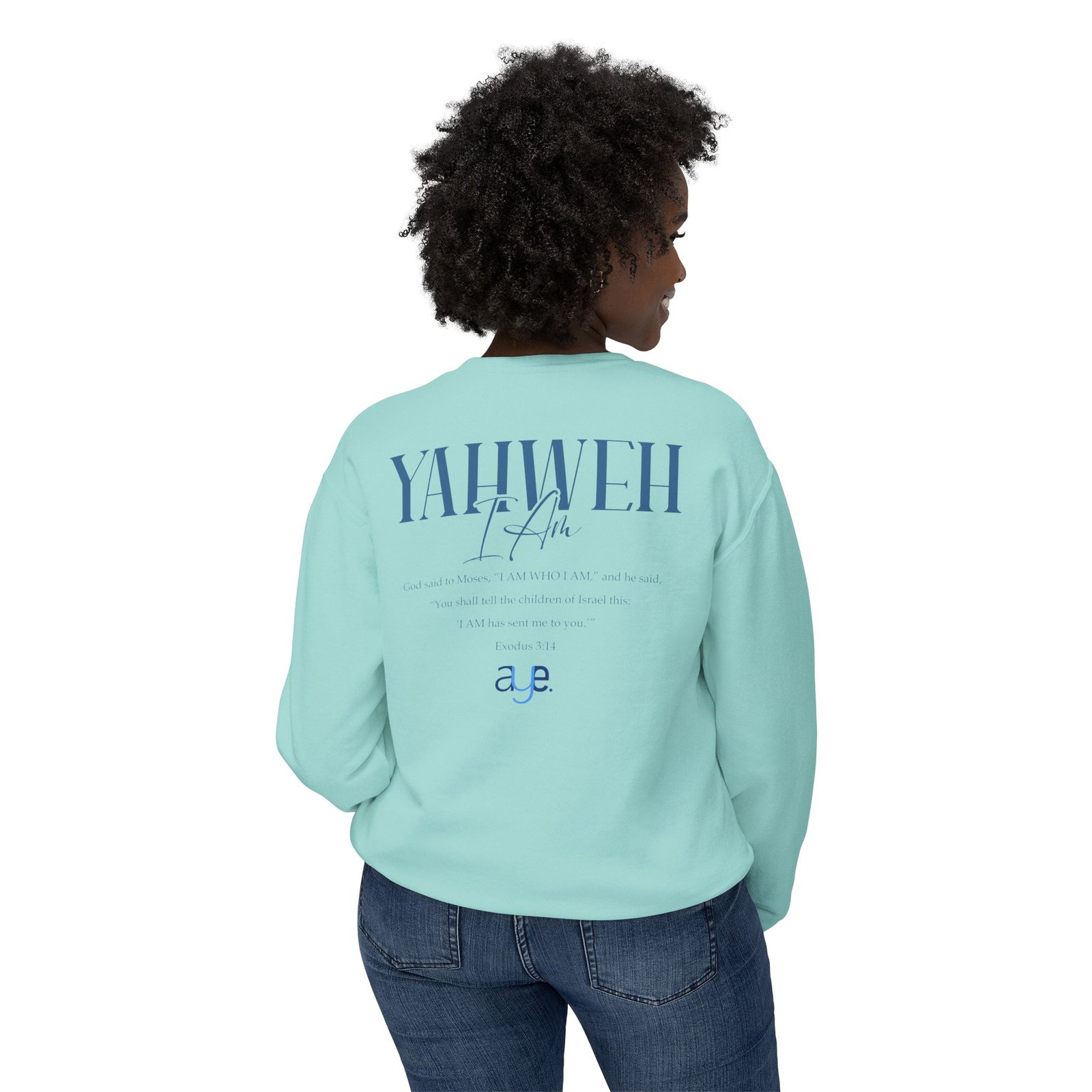 Yahweh - Unisex Lightweight Crewneck Sweatshirt - Image 9