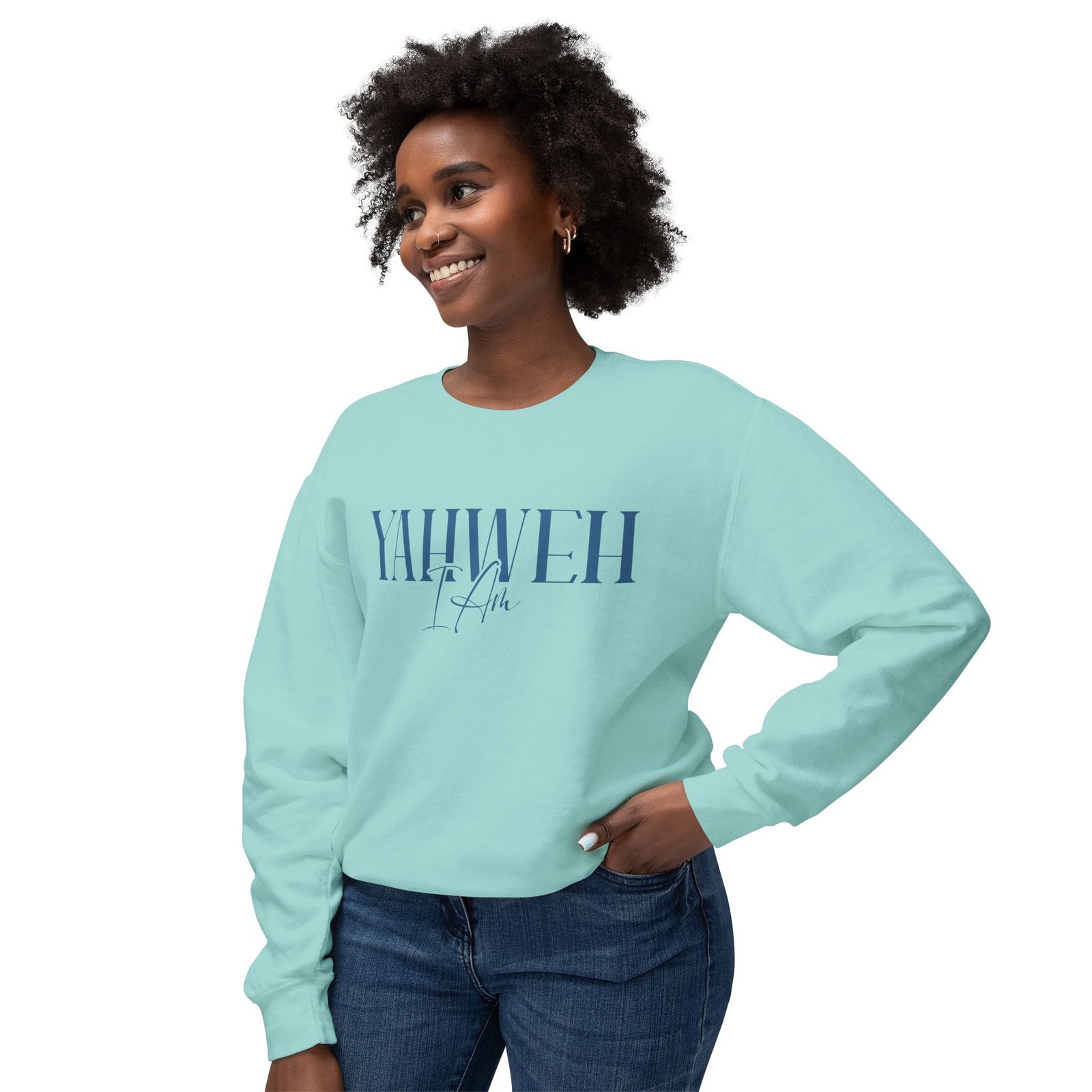 Yahweh - Unisex Lightweight Crewneck Sweatshirt - Image 8