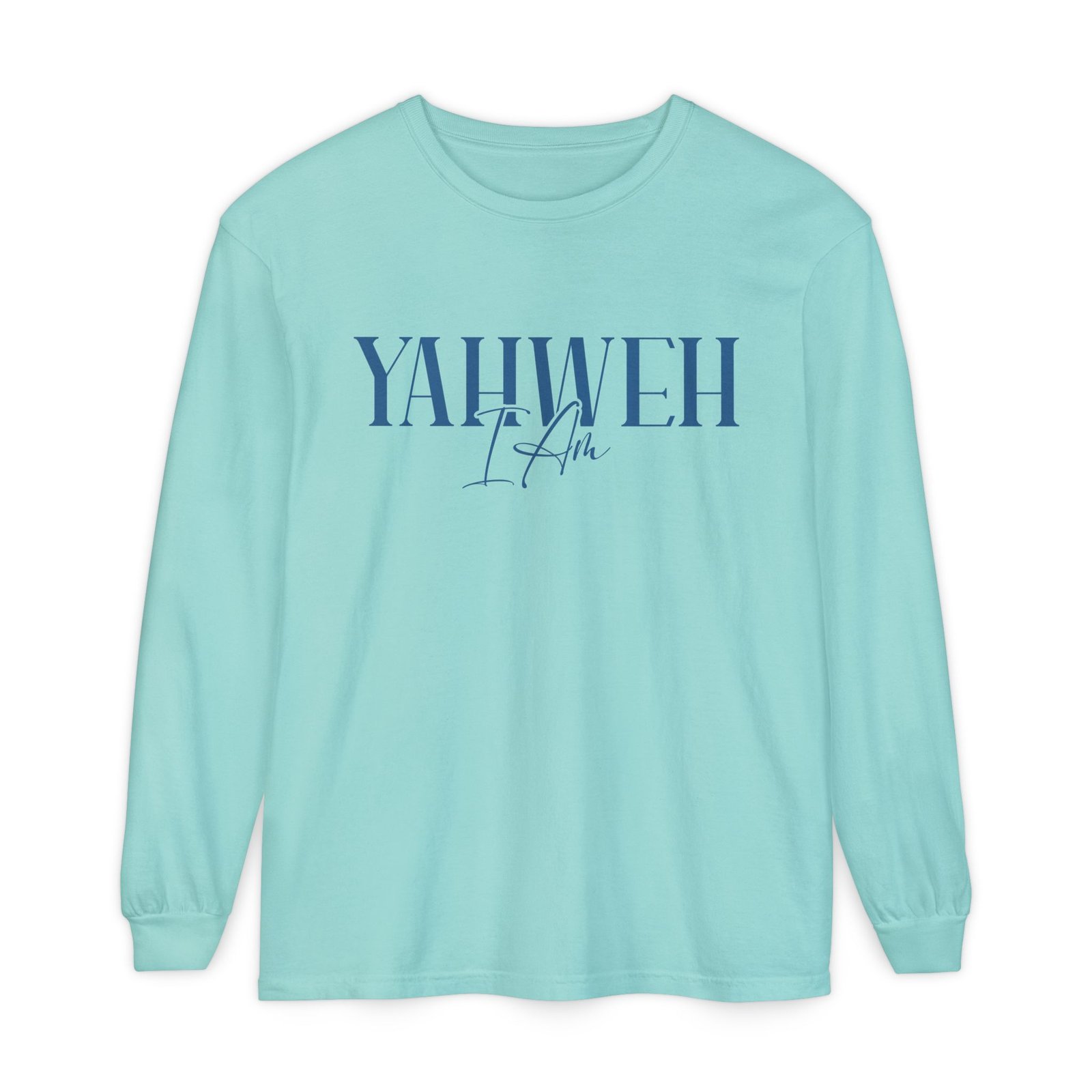 Yahweh - Unisex Garment-dyed Long Sleeve T-Shirt - Image 11