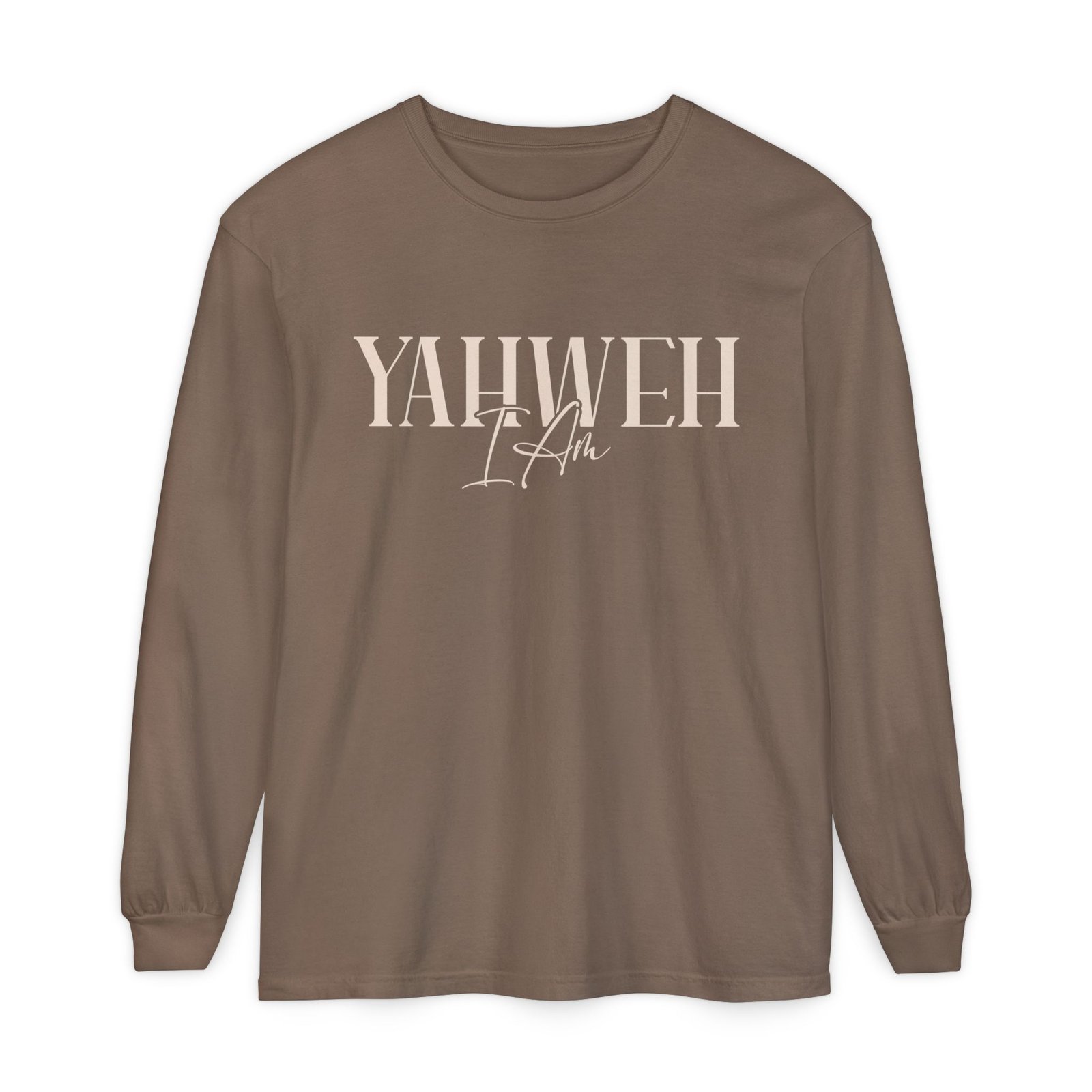 Yahweh - Unisex Garment-dyed Long Sleeve T-Shirt - Image 17