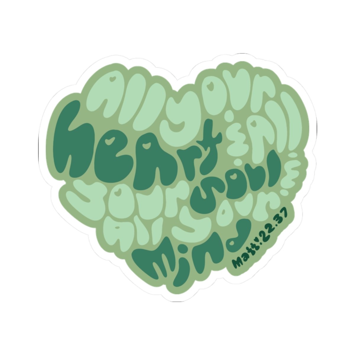 Heart Soul And Mind (Sage Green) Die Cut Stickers - Image 4