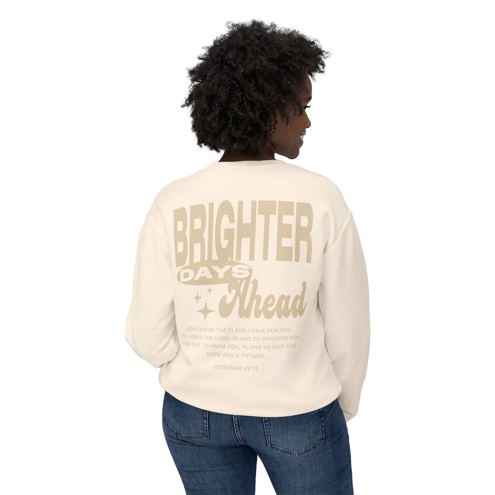 Brighter Days Ahead - Unisex Lightweight Crewneck Sweatshirt (Tan)