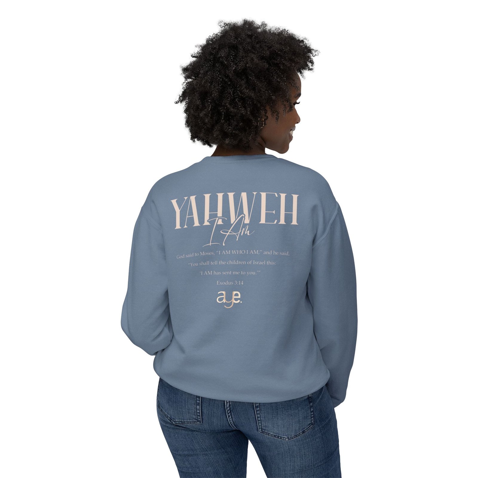 Yahweh - Unisex Lightweight Crewneck Sweatshirt - Image 5