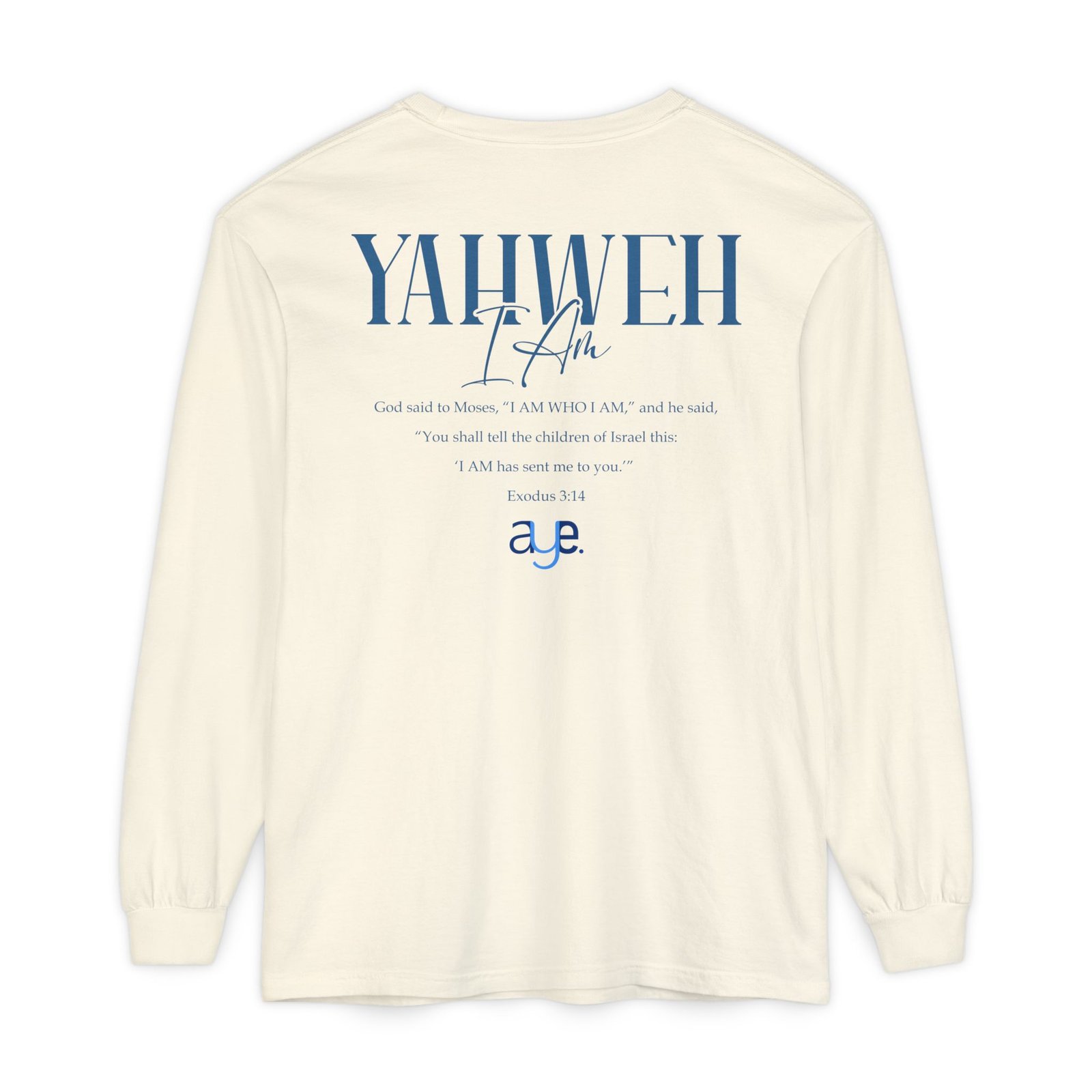 Yahweh - Unisex Garment-dyed Long Sleeve T-Shirt - Image 9