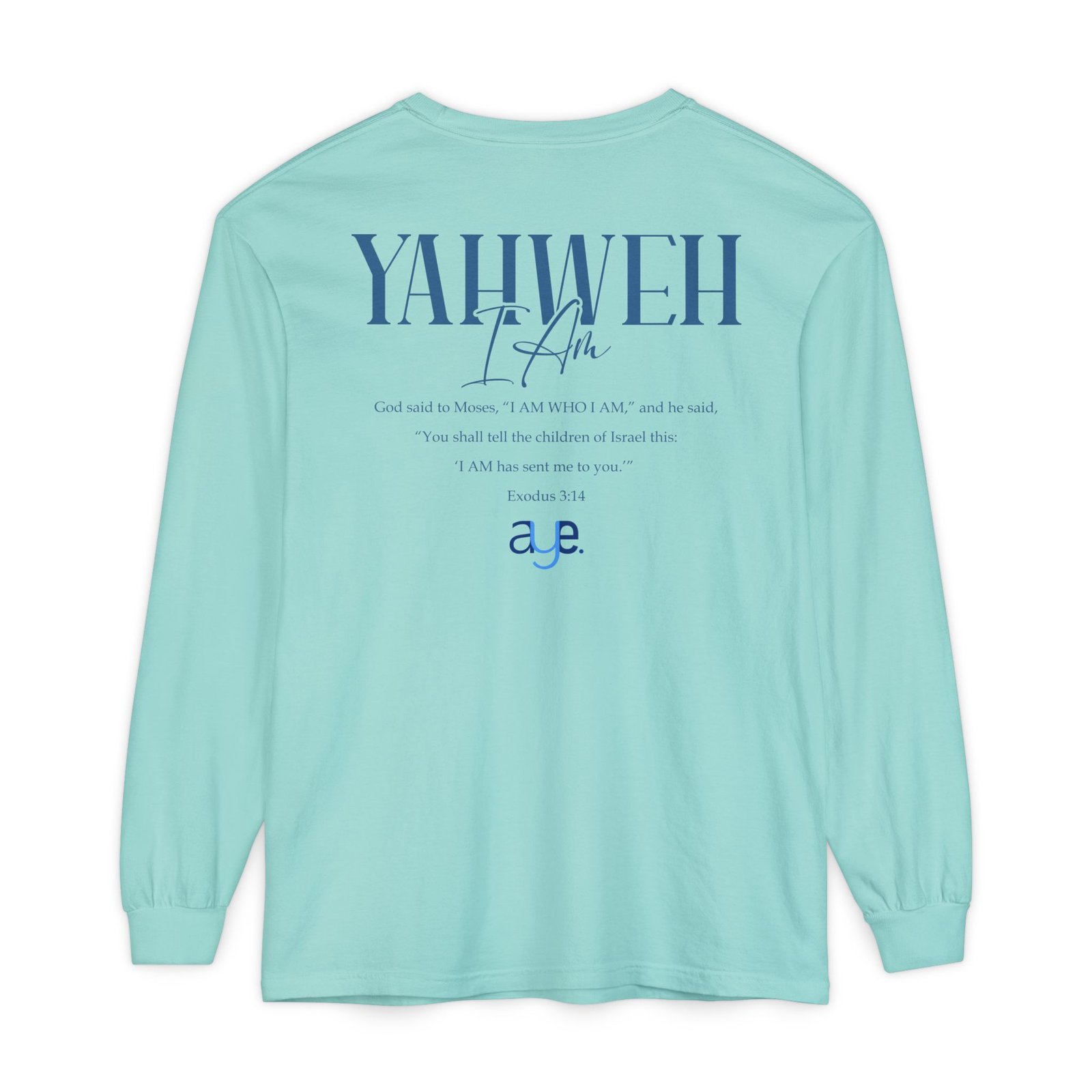 Yahweh - Unisex Garment-dyed Long Sleeve T-Shirt - Image 12