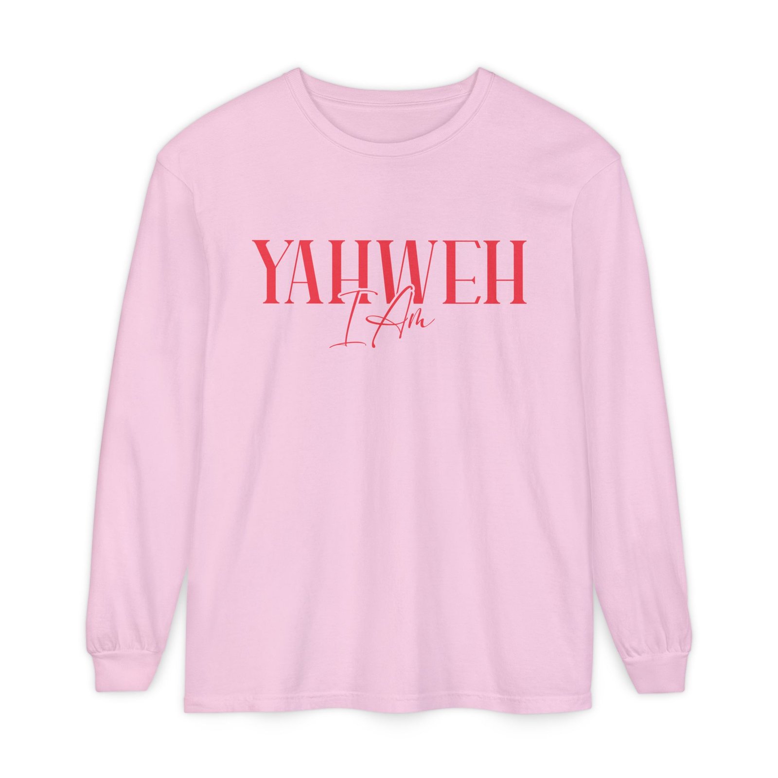 Yahweh - Unisex Garment-dyed Long Sleeve T-Shirt - Image 6